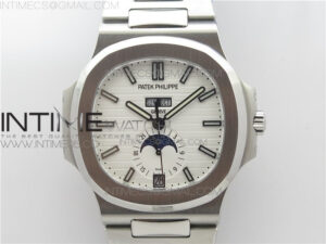 Nautilus 5726/1A-014 SS GRF 1:1 Best Edition White Dial Working Annual Calendaron SS BRACELET A.324
