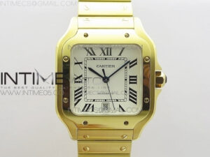 Santos de Cartier 40mm 2018 YG RXW 1:1 Best Edition White Dial on SmartLinks Bracelet MIYOTA 9015