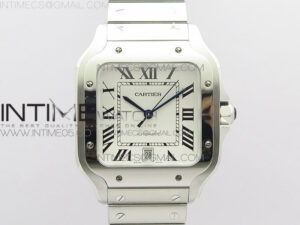 Santos de Cartier 40mm 2018 RXW 1:1 Best Edition White Dial on SS SmartLinks Bracelet MIYOTA 9015