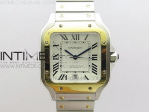 Santos de Cartier 40mm 2018 SS/YG RXW 1:1 Best Edition White Dial on SS/YG SmartLinks Bracelet MIYOTA 9015