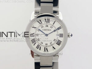 Ronde Solo de Cartier 36mm K11 1:1 Best Edition White Dial on SS Bracelet Ronda Quartz