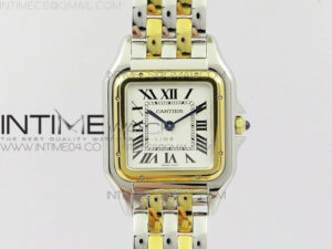 Panthère Secrete Ladies 27mm SS/YG 8848F 1:1 Best Edition White Dial on SS/YG Bracelet Ronda Quartz
