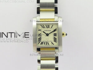 Tank Francaise Ladies 25mm SS/YG 8848F 1:1 Best Edition Ivory Dial on SS/YG Bracelet Ronda Quartz
