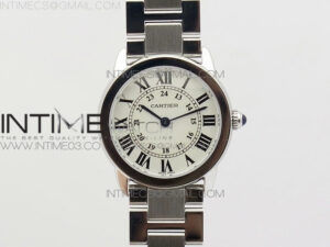 Ronde Solo de Cartier 29.5mm K11 1:1 Best Edition White Dial on SS Bracelet Ronda Quartz
