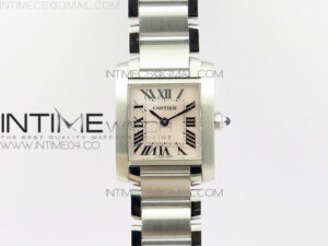 Tank Francaise Ladies 25mm SS 8848F 1:1 Best Edition White Dial on SS Bracelet Ronda Quartz