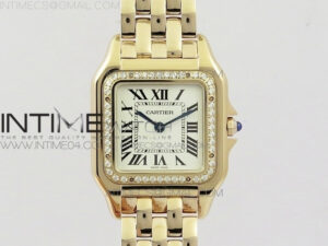 Panthère Secrete Ladies 27mm Diamond Bezel RG 8848F 1:1 Best Edition White Dial on RG Bracelet Ronda Quartz
