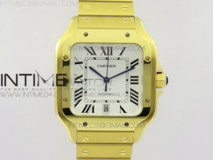 Santos de Cartier 40mm 2018 BVF 1:1 Best Edition YG White Dial on YG SmartLinks Bracelet MIYOTA 9015