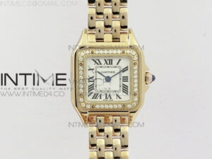 Panthère Secrete Ladies 22mm Diamond Bezel RG 8848F 1:1 Best Edition White Dial on RG Bracelet Ronda Quartz