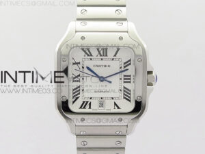 Santos de Cartier Large 2018 KOR 1:1 Best Edition White Dial on SS Bracelet MIYOTA 9015