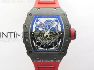 RM035-02 Real NTPT ZF All in one movement 1:1 Best Edition Skeleton Dial on Red Rubber Strap V5