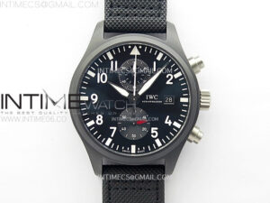 PILOT IW389001  Ceramic Case AZF 1:1 Best Edition Black Dial on Black Nylon Strap A7750 (function same as genuine)