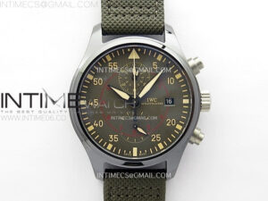 PILOT IW389002 Ceramic Case AZF 1:1 Best Edition Green Dial on Green Nylon Strap A7750 (function same as genuine)