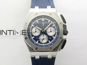 Royal Oak Offshore 26240 SS Bezel APF 1:1 Best Edition Blue/Silver Dial on Blue Rubber Strap A4401