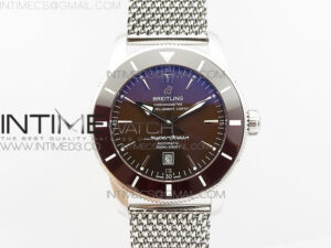 Super Ocean Heritage Brown Ceramic Bezel SS Brown Dial on SS Bracelet A2824