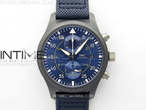 Pilot IW389008 Blue Angels Black Ceramic AZF Best Edition on Blue Leather Strap A7750