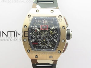 RM11-03 RG KVF 1:1 Best Edition Crystal Skeleton Dial on Camo Rubber Strap A7750