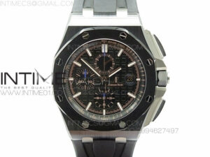 Royal Oak Offshore 2017 44mm Real Ceramic JF 1:1 Best Edition Black Dial RG Markers on Rubber Strap A3126