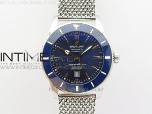 Super Ocean Heritage Blue Ceramic Bezel SS Blue Dial on SS Bracelet A2824
