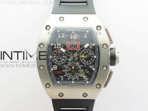 RM11-03 SS KVF 1:1 Best Edition Crystal Skeleton Dial on Black Rubber Strap A7750