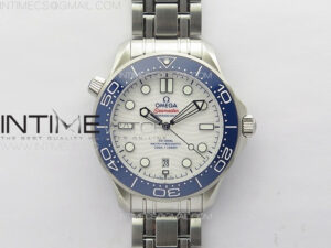 Seamaster Diver 300M Tokyo 2020 ZF 1:1 Best Edition Blue Ceramic White Dial on SS Bracelet A8800