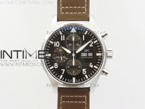Pilot Chrono IW377713 ZF 1:1 Best Edition Brown Dial on Brown Leather Strap A7750