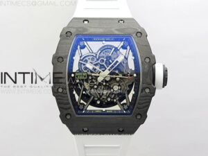 RM035-02 Real NTPT ZF All in one movement 1:1 Best Edition Skeleton Dial on White Rubber Strap V5