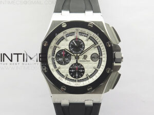 Royal Oak Offshore 44mm SS APSF 1:1 Best Edition White Dial on Black Rubber Strap A3126
