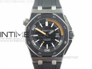 Royal Oak Offshore Diver 15707 Real Ceramic BP on Rubber Strap A3120