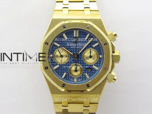 Royal Oak Chrono 26331ST YG IPF 1:1 Best Edition Blue Dial Gold subdial on SS Bracelet A7750