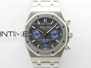 Royal Oak Chrono 26331ST SS IPF 1:1 Best Edition Black Dial Blue subdial on SS Bracelet A7750