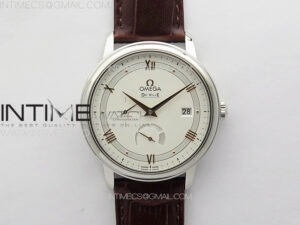 DE VILLE PRESTIGE REAL PR SS ZF 1:1 BEST EDITION WHITE DIAL RG MARKERS BROWN LEATHER STRAP MIYOTA 9015