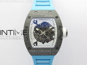 RM055 REAL NTPT BLUE INNER ZF 1:1 BEST EDITION SKELETON DIAL ON BLUE RUBBER STRAP SEIKO MOVEMENT