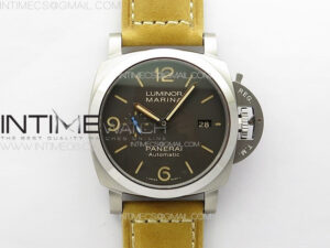 PAM 1351 Ti TTF 1:1 Best Edition on Brown Leather Strap P9010