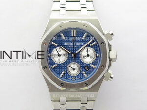 ROYAL OAK CHRONO 26331ST SS IPF 1:1 BEST EDITION BLUE DIAL SILVER SUBDIAL ON SS BRACELET A7750