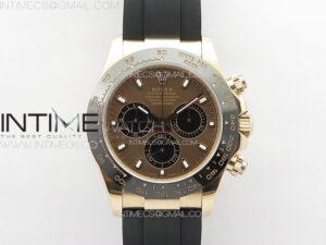 Daytona 116518LN RG APSF Brown Dial Stick Markers On Rubber Strap Slim A7750