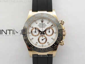 Daytona 116515 RG BTF 1:1 Best Edition White Dial on Oysterflex Rubber Strap SA4130