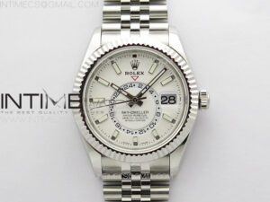 Sky-Dweller 326934 904L SS Noob 1:1 Best Edition White Dial on SS Jubilee Bracelet Asian 23J to 9001