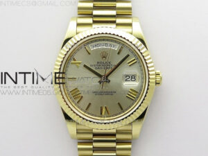 Day-Date 40mm 228239 BP New Dial Version 904 YG Silver Roman Markers Dial on SS President Bracelet A2836