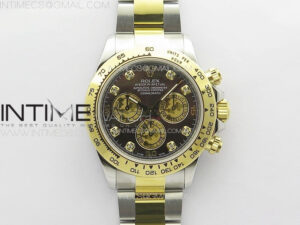 Daytona 116503 YG/SS APSF Black MOP Dial Crystals Markers On YG/SS Bracelet Slim A7750
