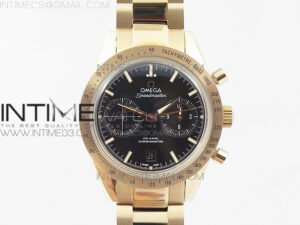 Speedmaster '57 Co-Axial RG OMF 1:1 Best Edition Black Dial White Markers on RG Bracelet A9300