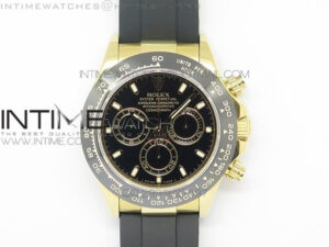 Daytona YG BP Version All Black Dial Sticks Markers On Rubber Strap A7750@6
