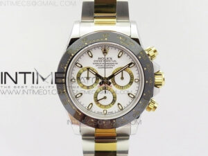 Daytona SS/YG Ceramic Bezel JH Best Edition White Dial on SS/YG Bracelet A4130