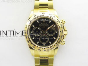 Daytona 116508 YG APSF Black Dial Sticks Markers On YG Bracelet Slim A7750