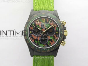 Daytona DIW Carbon Noob 1:1 Best Edition Camouflage Dial on Green Nylon Strap SA4130 V2