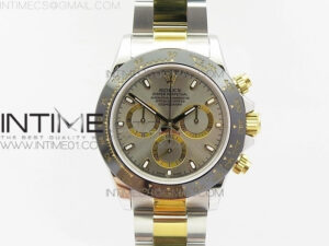 Daytona SS/YG Ceramic Bezel JH Best Edition Silver Gray Dial on SS/YG Bracelet A7750