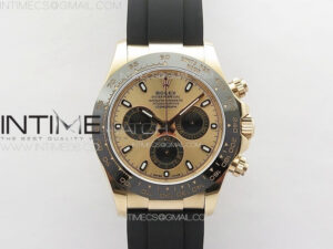 Daytona 116518LN RG APSF RG Dial Stick Markers On Rubber Strap Slim A7750