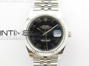 DateJust 41 126334 SS BP 1:1 Best Edition New Version Black Roman Markers Dial on Jubilee Bracelet