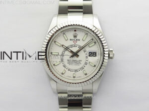 Sky-Dweller 326934 904L SS Noob 1:1 Best Edition White Dial on SS Bracelet Asian 23J to 9001