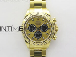 Daytona 116508 YG APSF Gold Dial Black Subdial Stick Markers On YG Bracelet Slim A7750