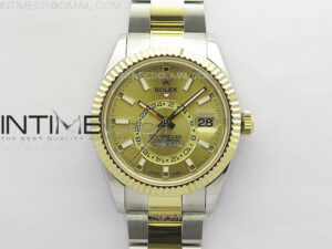 Sky-Dweller 326934 904L SS/YG Noob 1:1 Best Edition Gold Dial on SS Bracelet Asian 23J to 9001